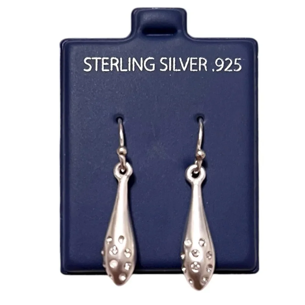 Elegant Sterling Silver Crystal Drop Earrings